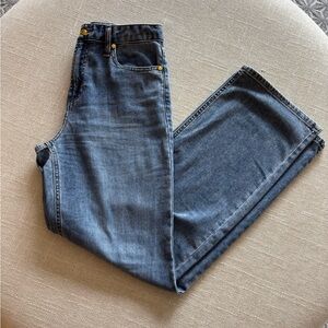 Oat New York Women's Flare Jeans - Medium Blue with Gold Hardware